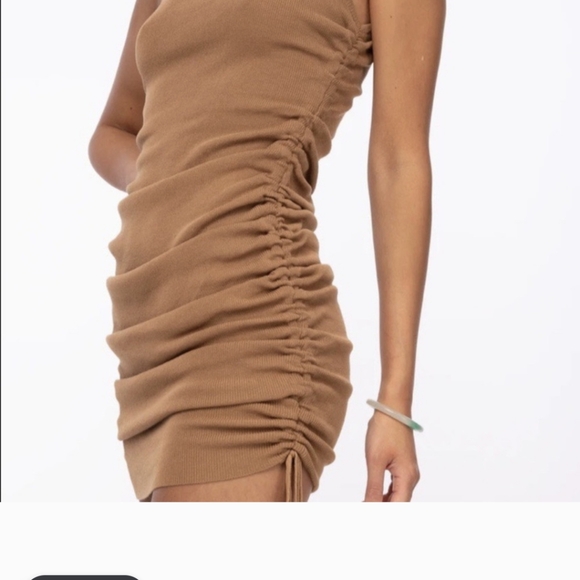 Lioness Military Minds camel ruched dress - Picture 3 of 6